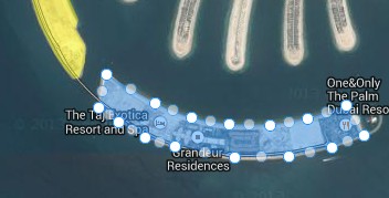 palm jumeira circle left marked